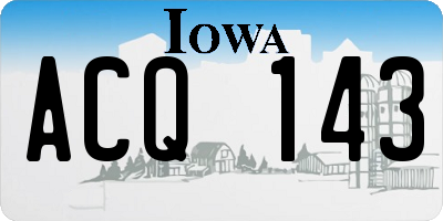 IA license plate ACQ143