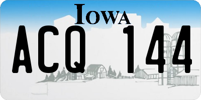 IA license plate ACQ144