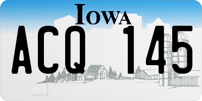 IA license plate ACQ145