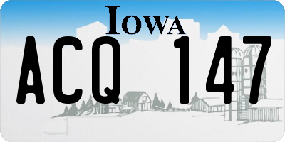 IA license plate ACQ147