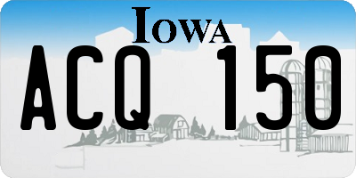 IA license plate ACQ150