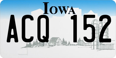 IA license plate ACQ152
