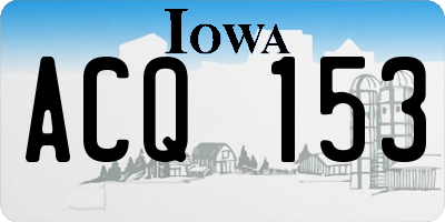 IA license plate ACQ153