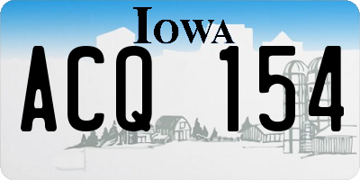 IA license plate ACQ154