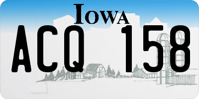 IA license plate ACQ158
