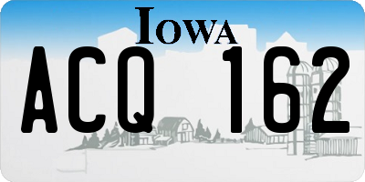 IA license plate ACQ162