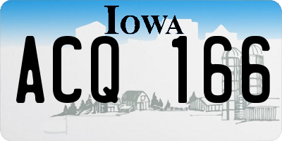IA license plate ACQ166