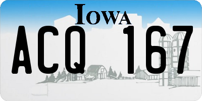 IA license plate ACQ167