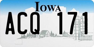 IA license plate ACQ171