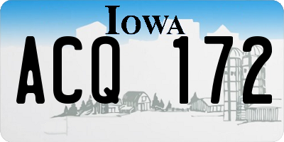 IA license plate ACQ172
