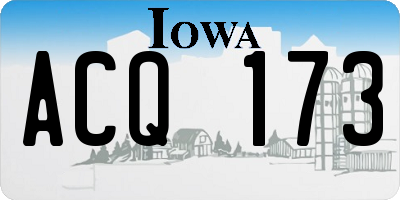 IA license plate ACQ173