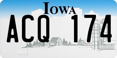 IA license plate ACQ174