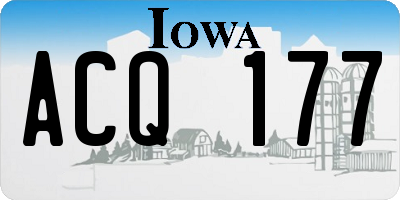 IA license plate ACQ177