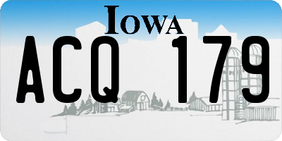 IA license plate ACQ179
