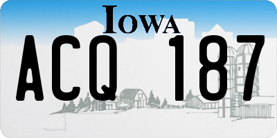 IA license plate ACQ187