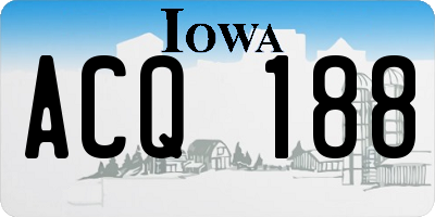 IA license plate ACQ188