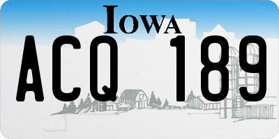 IA license plate ACQ189