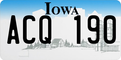 IA license plate ACQ190