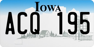 IA license plate ACQ195