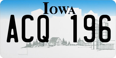 IA license plate ACQ196