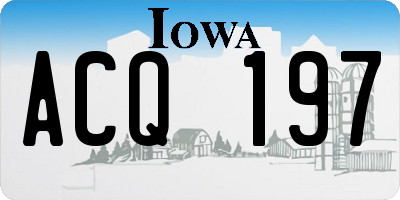 IA license plate ACQ197