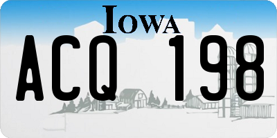 IA license plate ACQ198