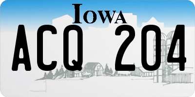 IA license plate ACQ204