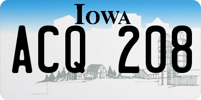 IA license plate ACQ208
