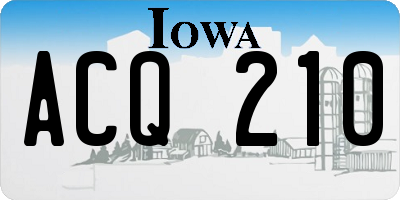 IA license plate ACQ210