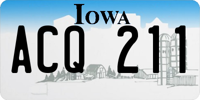 IA license plate ACQ211