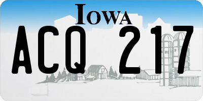 IA license plate ACQ217