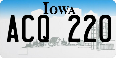 IA license plate ACQ220