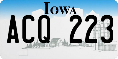 IA license plate ACQ223