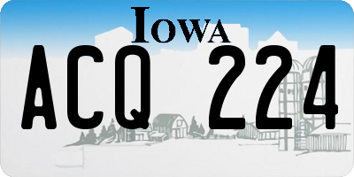 IA license plate ACQ224