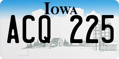 IA license plate ACQ225