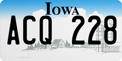 IA license plate ACQ228