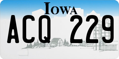 IA license plate ACQ229