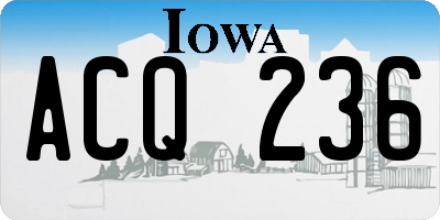 IA license plate ACQ236