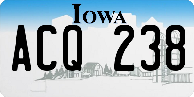 IA license plate ACQ238