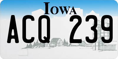 IA license plate ACQ239