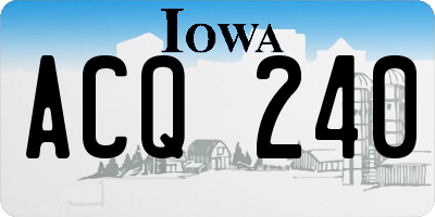 IA license plate ACQ240