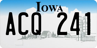 IA license plate ACQ241