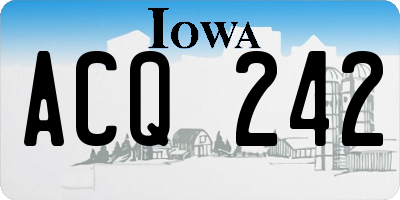 IA license plate ACQ242