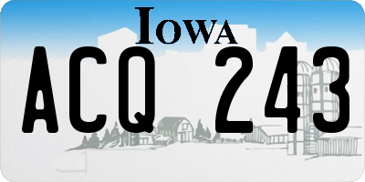 IA license plate ACQ243