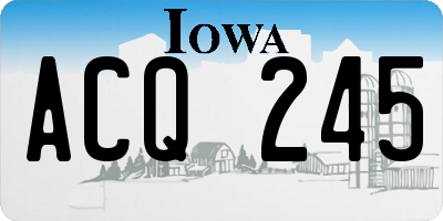 IA license plate ACQ245