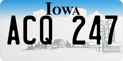 IA license plate ACQ247