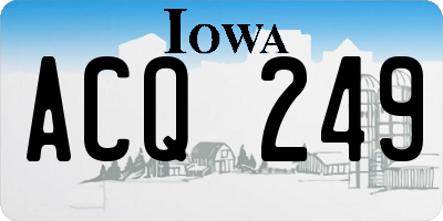 IA license plate ACQ249