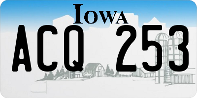 IA license plate ACQ253