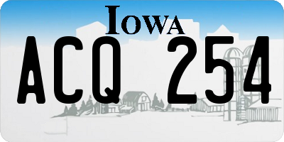 IA license plate ACQ254