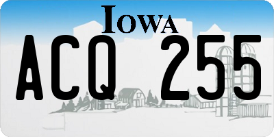 IA license plate ACQ255
